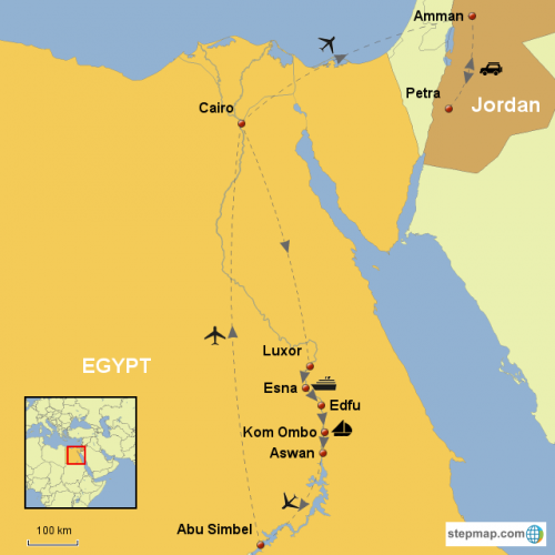 Cairo,Nile cruise and Petra Jordan